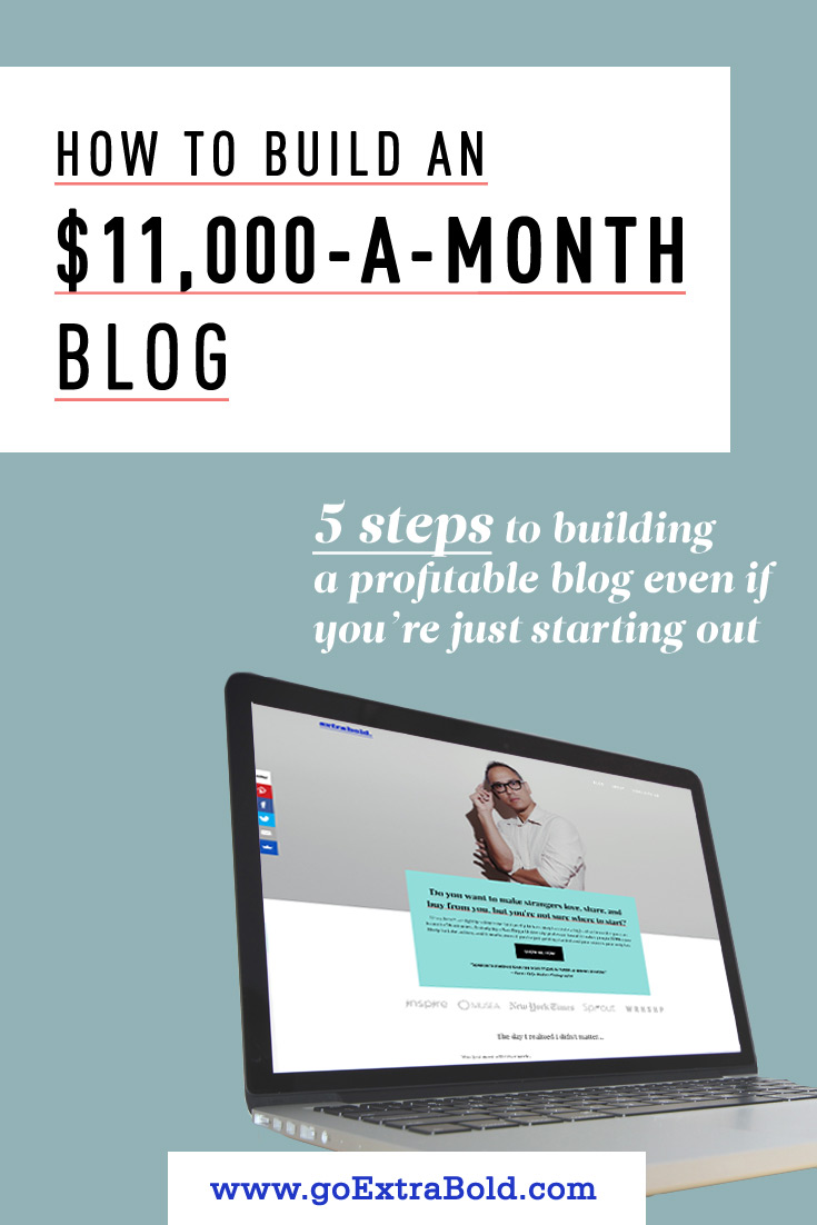 Computer screen with ExtraBold website. How to build an $11,000 a month blog.
