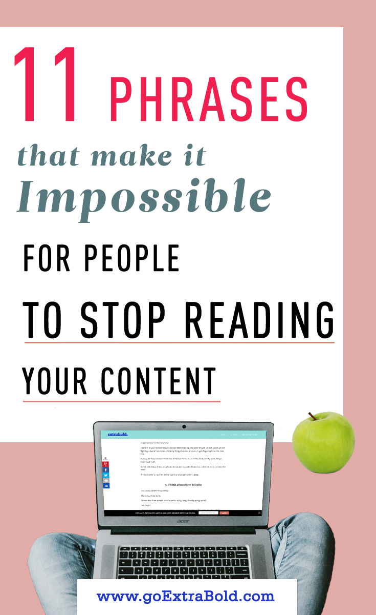 Person typing. 11 Phrases that make it impossible to stop reading your content